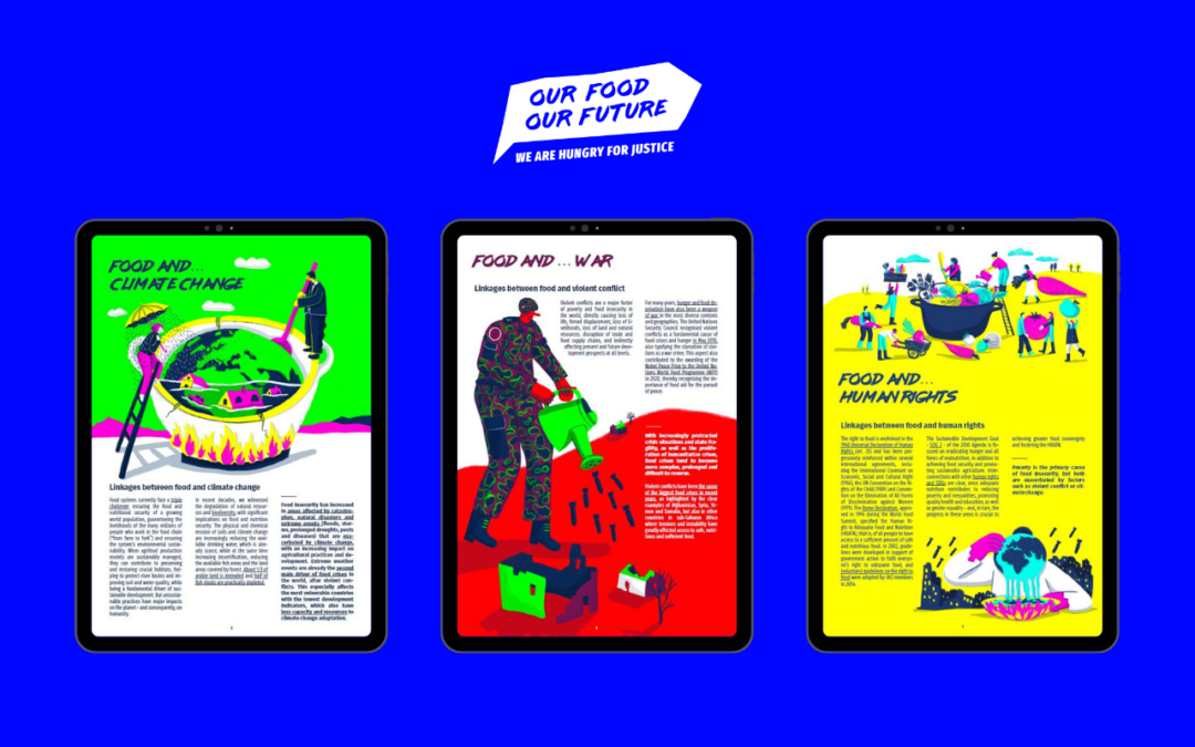 Three briefs on the interlinkages between food and war, human rights and climate change